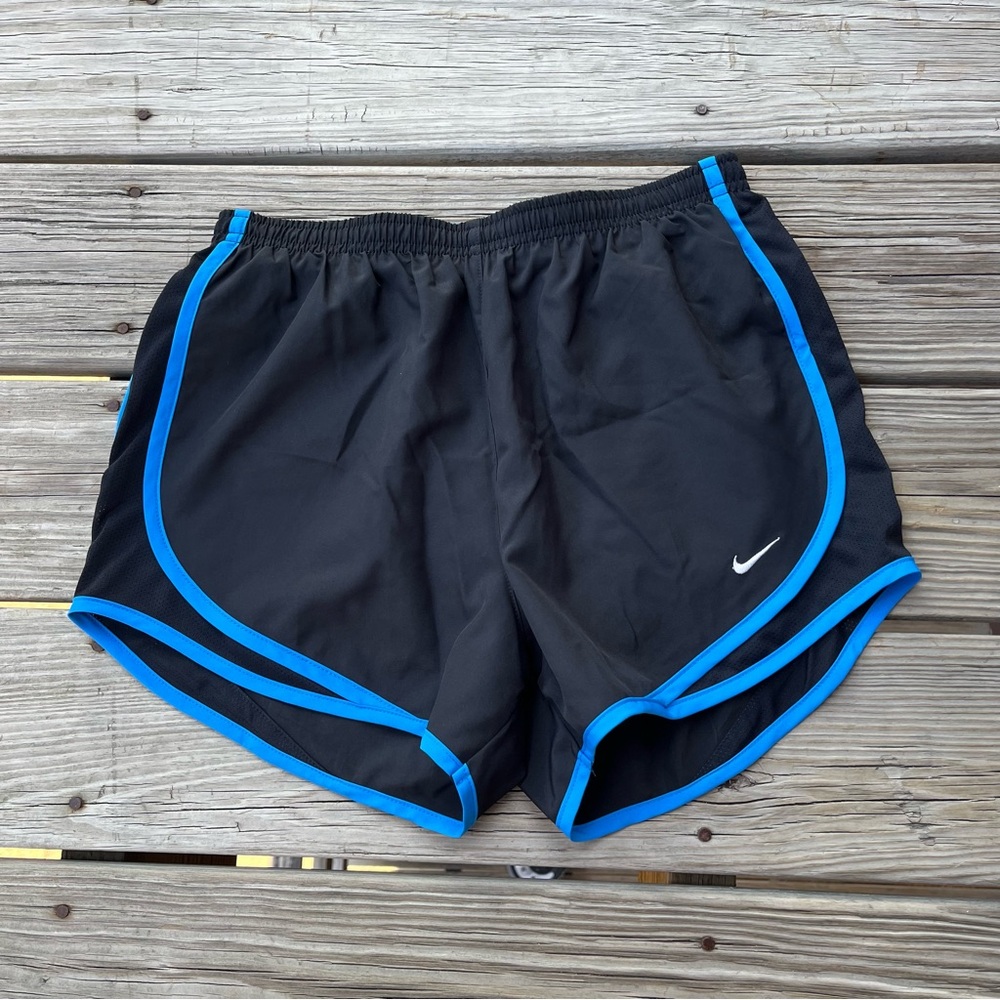 Nike Black and Royal Blue Dri-FIT Training Shorts